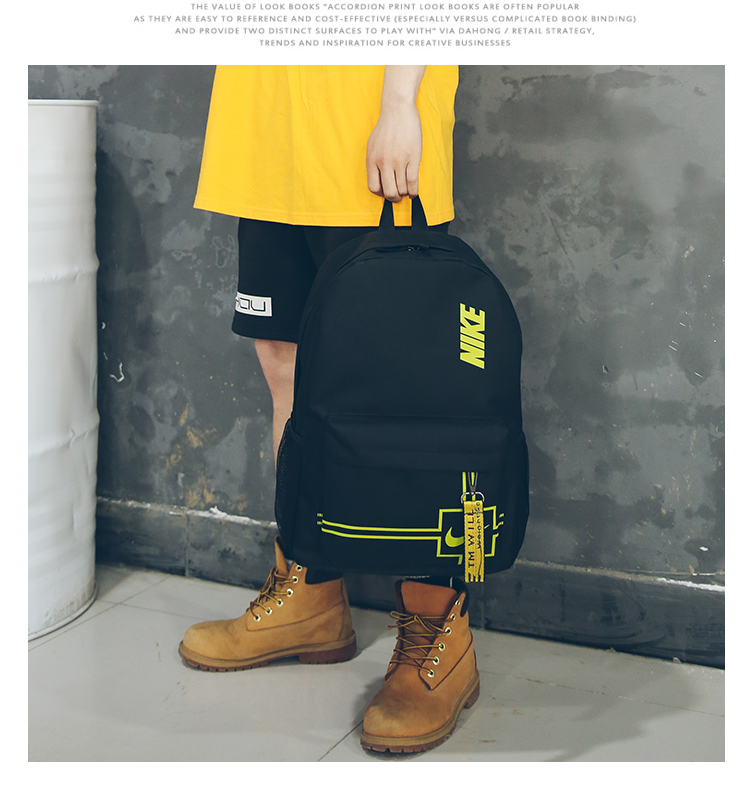 Nike Cross Print Backpack Black Yellow